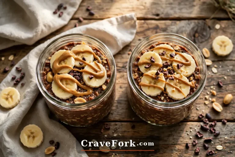 Chocolate Peanut Butter Overnight Oats (20g Protein)